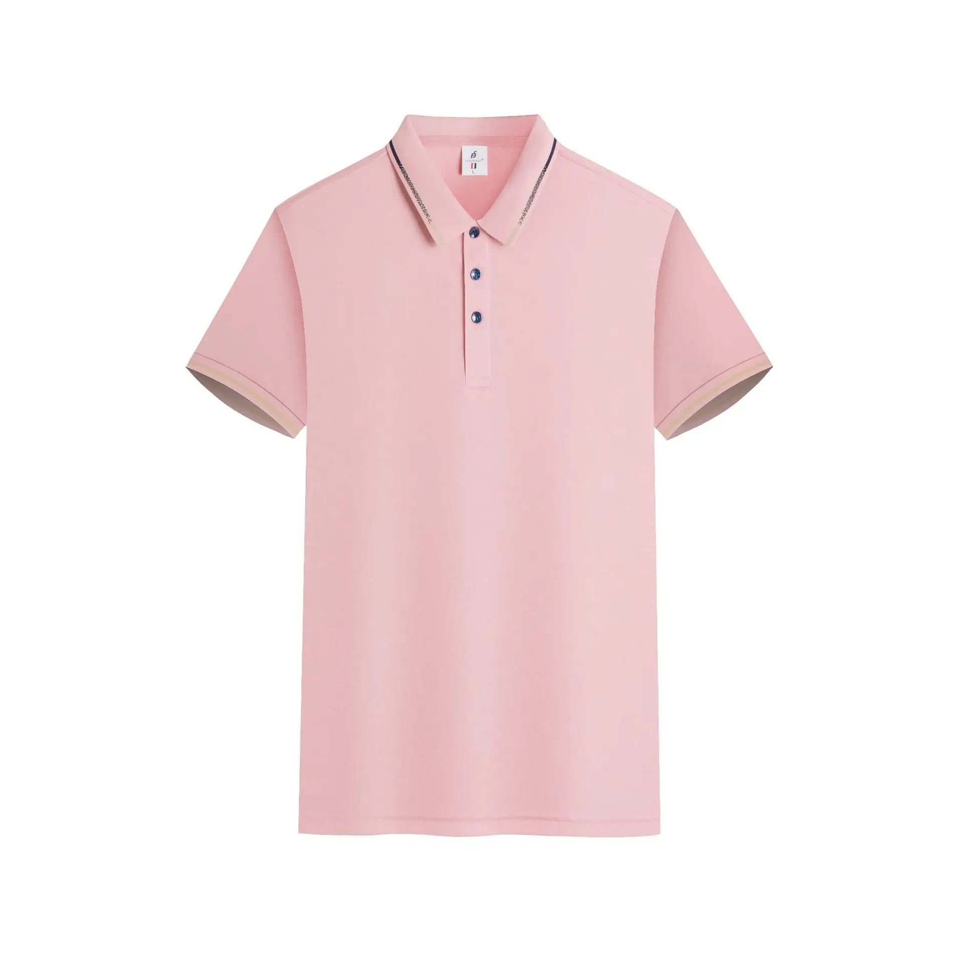 Men's Black Polo Shirt Short Sleeve Button Front - Image 6