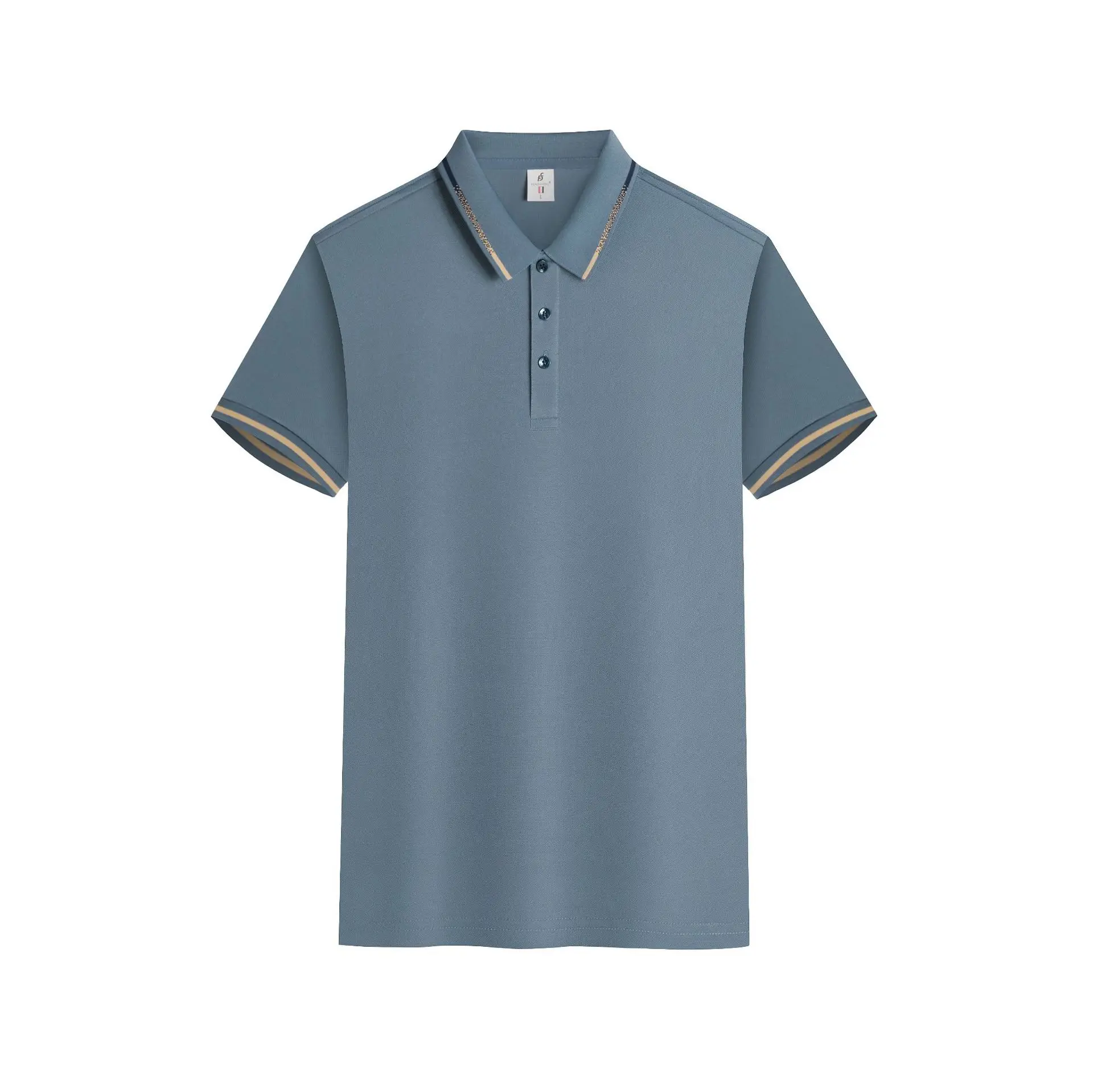 Men's Black Polo Shirt Short Sleeve Button Front - Image 8