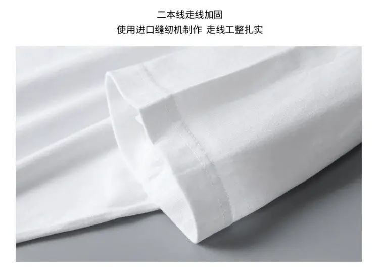 Men Pure Cotton Loose Fit T-Shirt White Triangle Print — feature 6