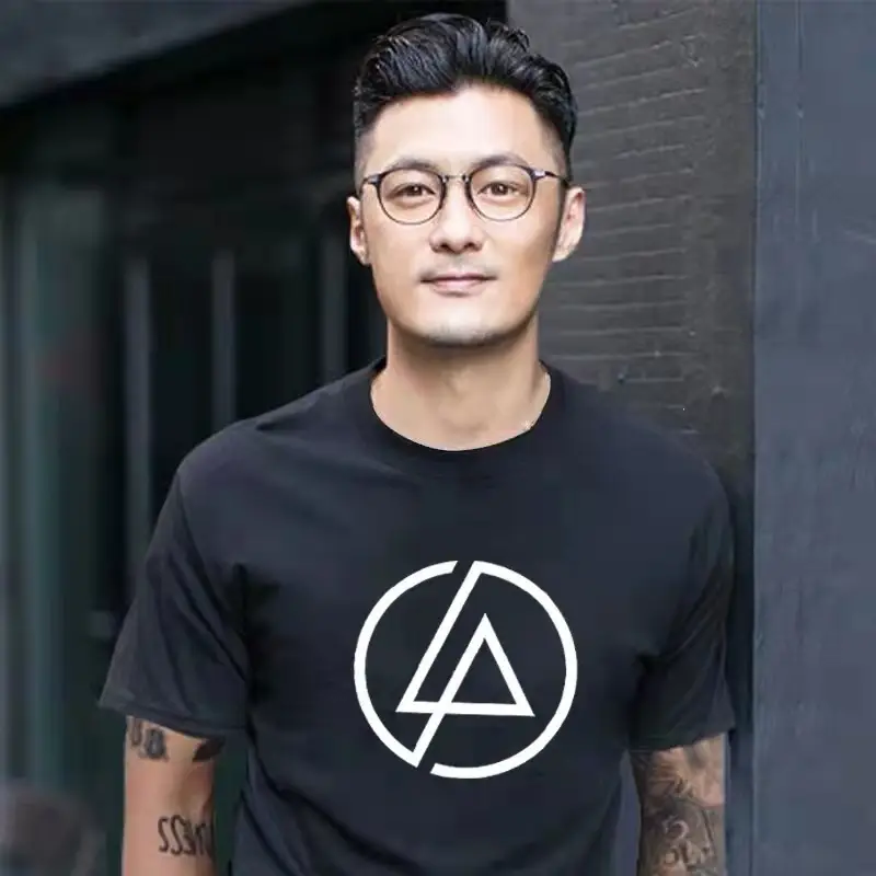 Men Pure Cotton Loose Fit T-Shirt White Triangle Print