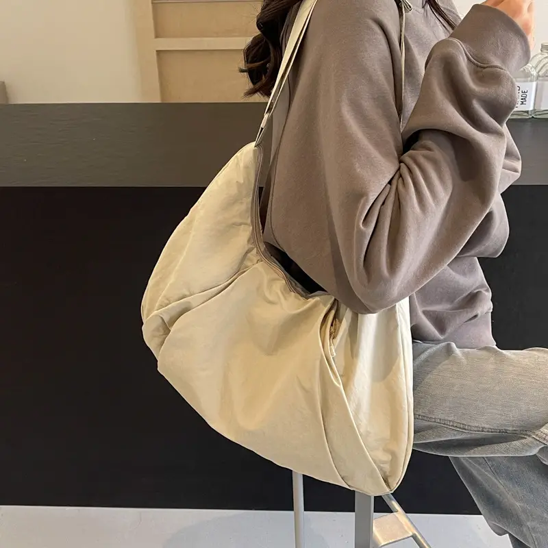 Retro Crossbody Bag for College Women Nylon Padded