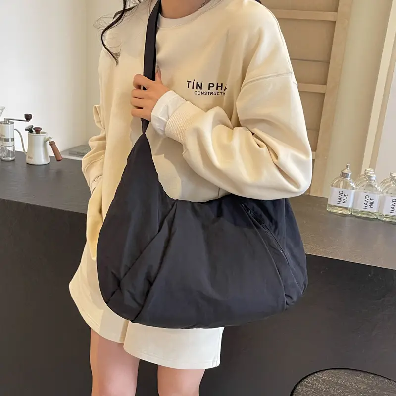 Retro Crossbody Bag for College Women Nylon Padded