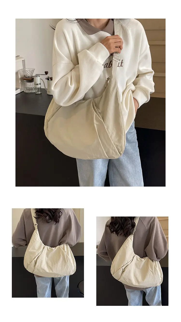 Retro Crossbody Bag for College Women Nylon Padded — feature 13