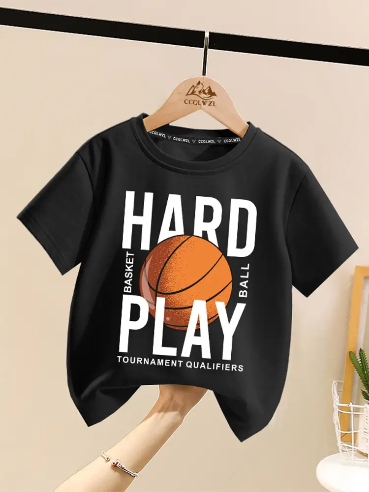 Boys Hard Play Basketball T-Shirt Turquoise Short Sleeve - Image 9