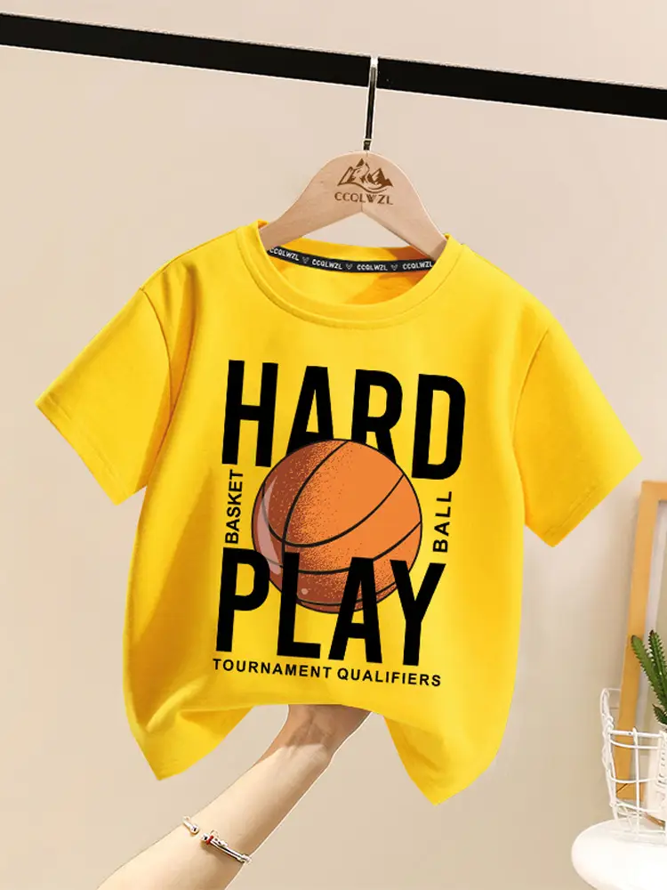 Boys Hard Play Basketball T-Shirt Turquoise Short Sleeve - Image 12