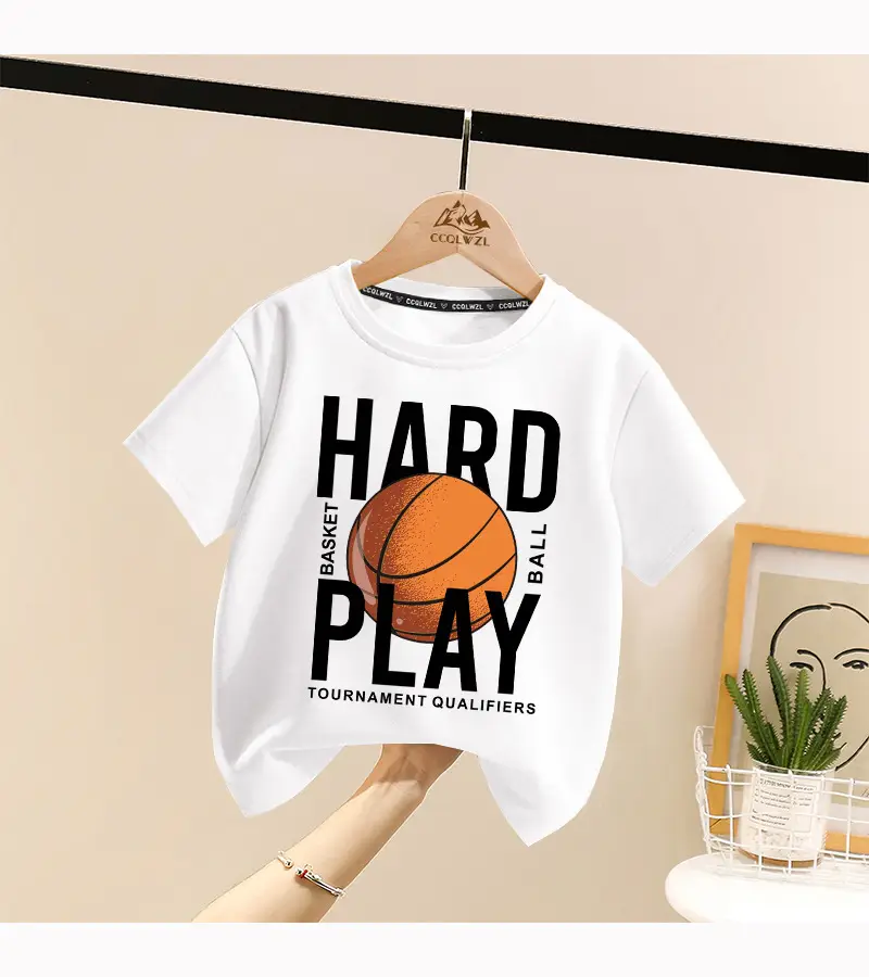 Boys Hard Play Basketball T-Shirt Turquoise Short Sleeve — feature 11