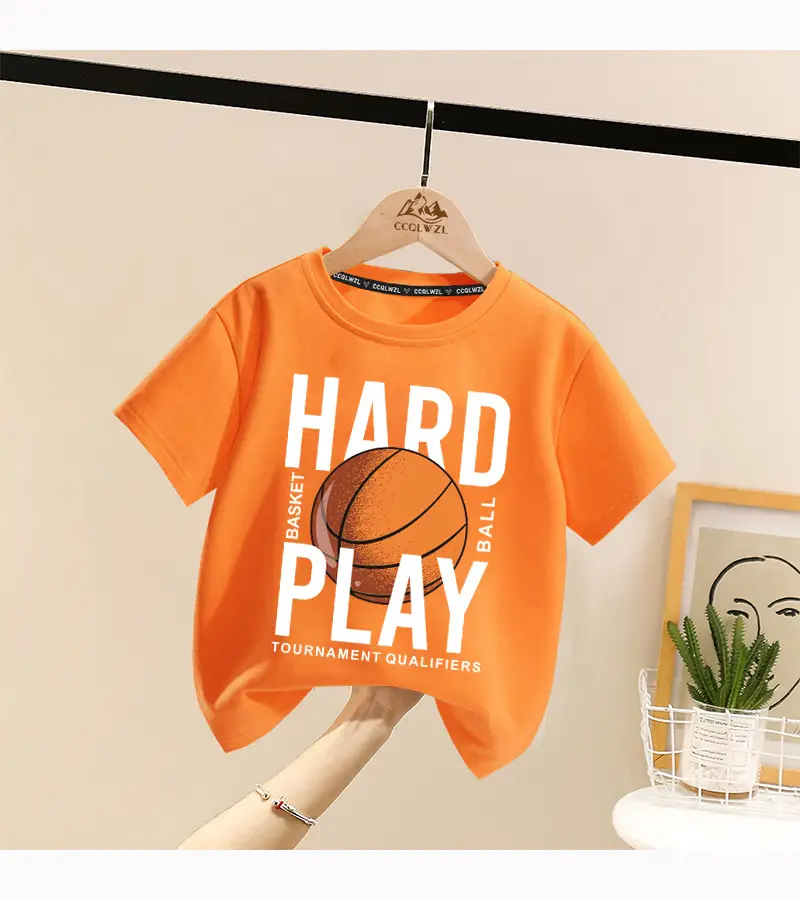Boys Hard Play Basketball T-Shirt Turquoise Short Sleeve — feature 14