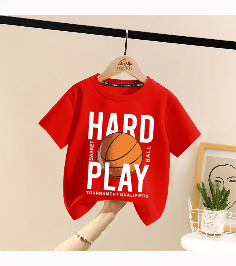 Boys Hard Play Basketball T-Shirt Turquoise Short Sleeve — feature 15
