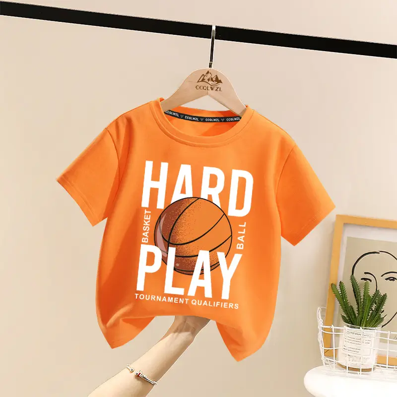 Boys Hard Play Basketball T-Shirt Turquoise Short Sleeve - Image 5