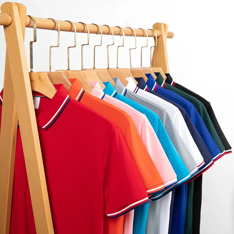 Men Dark Green Polo Shirt with Red White Trim - Image 14