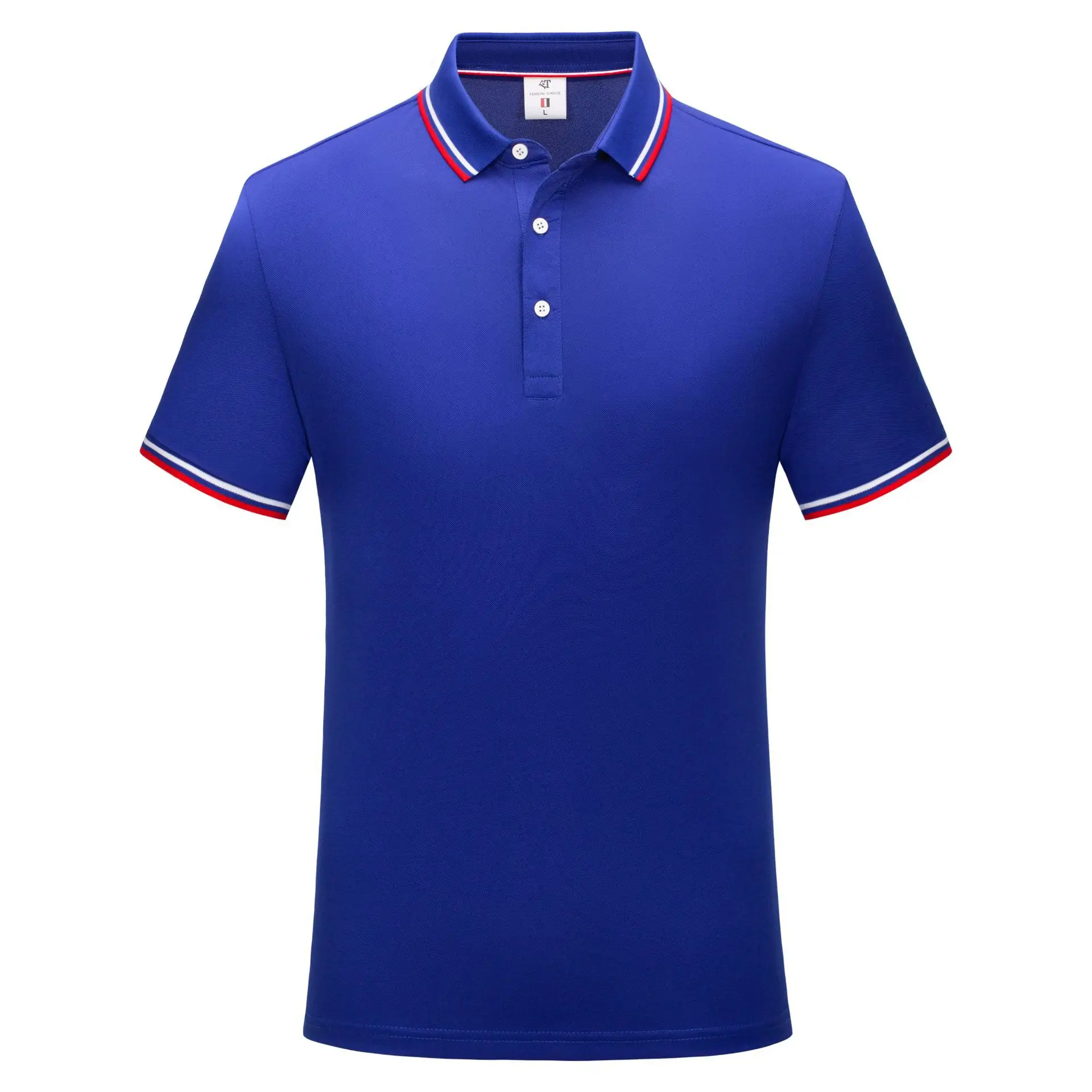 Men Dark Green Polo Shirt with Red White Trim - Image 2