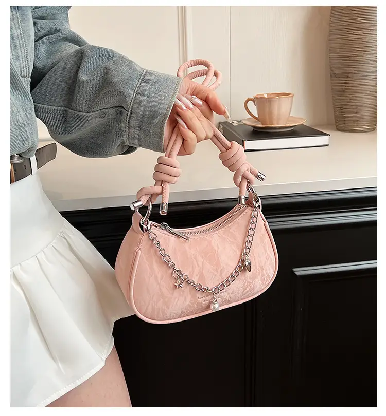 Pink Korean Style Shoulder Crossbody Bag for Girls — feature 1
