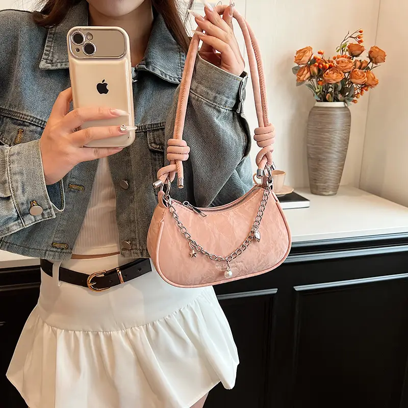 Pink Korean Style Shoulder Crossbody Bag for Girls — feature 19