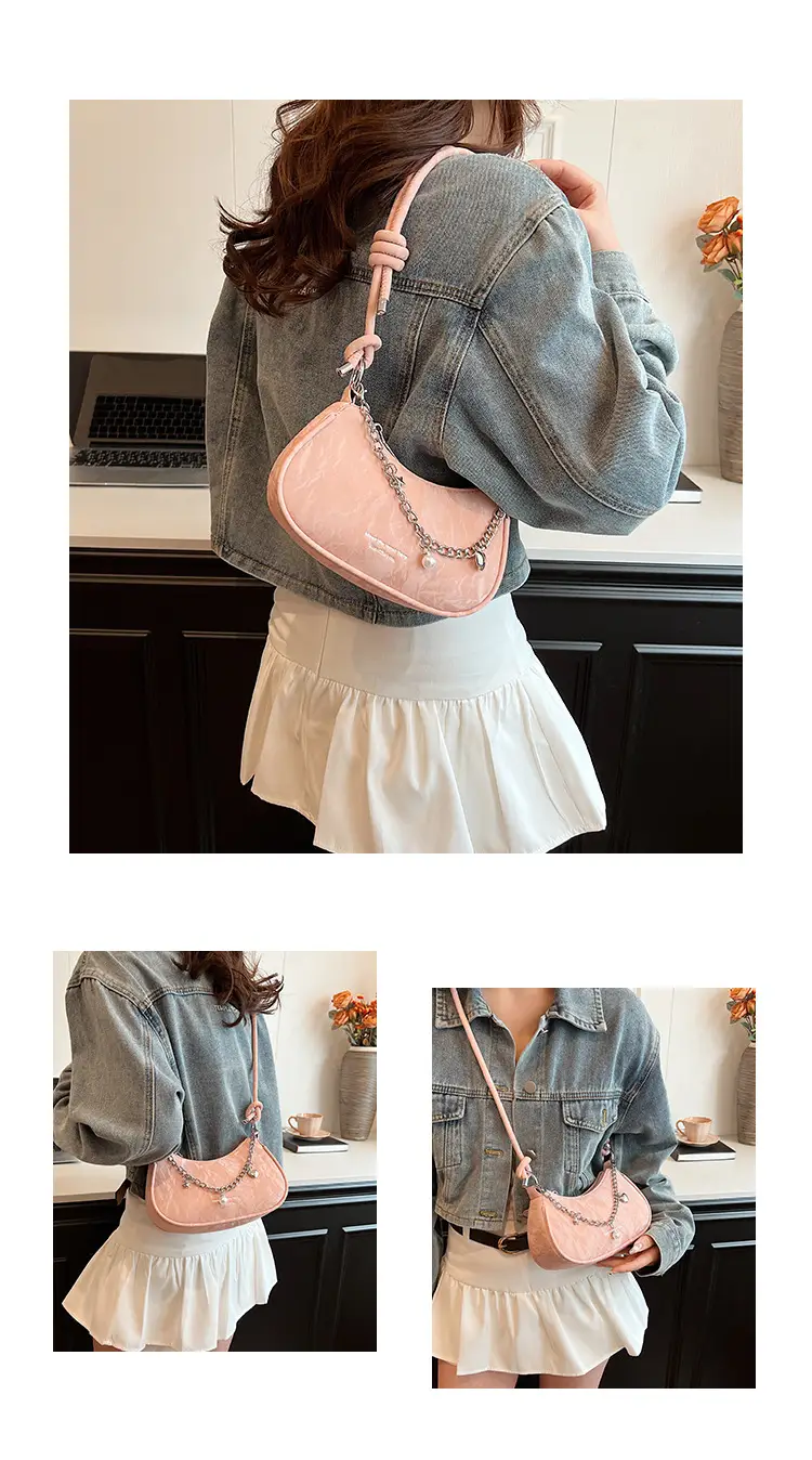 Pink Korean Style Shoulder Crossbody Bag for Girls — feature 3
