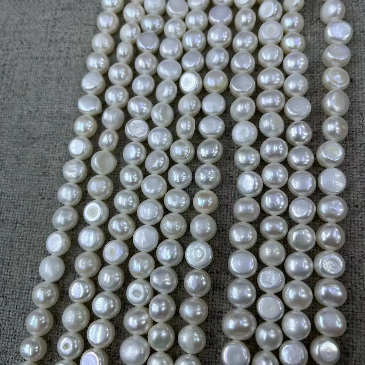 Natural Freshwater Pearl 8-9mm Side Hole Baroque Necklace - Image 3
