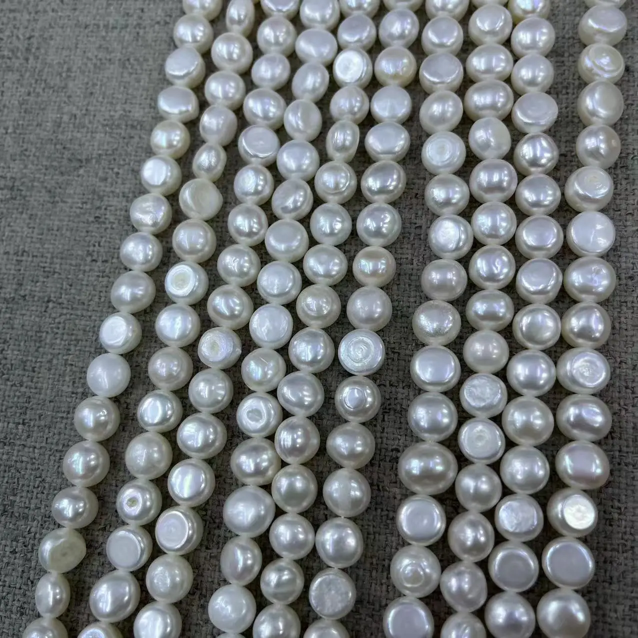 Natural Freshwater Pearl 8-9mm Side Hole Baroque Necklace - Image 4