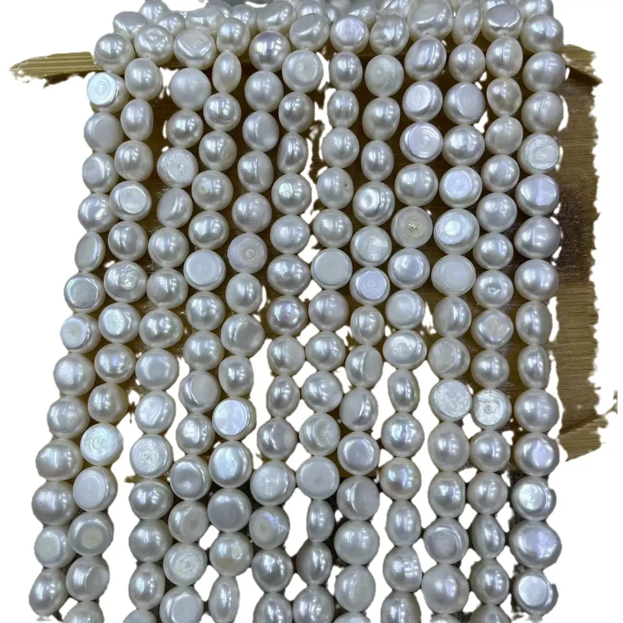 Natural Freshwater Pearl 8-9mm Side Hole Baroque Necklace - Image 5