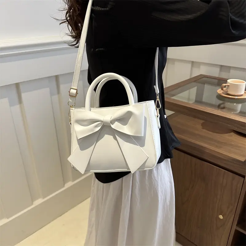 White Square Bow Shoulder Bag for Women 2024 - Image 7