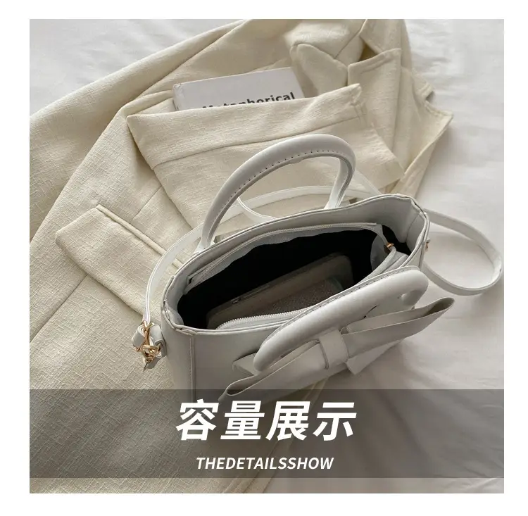 White Square Bow Shoulder Bag for Women 2024 — feature 8