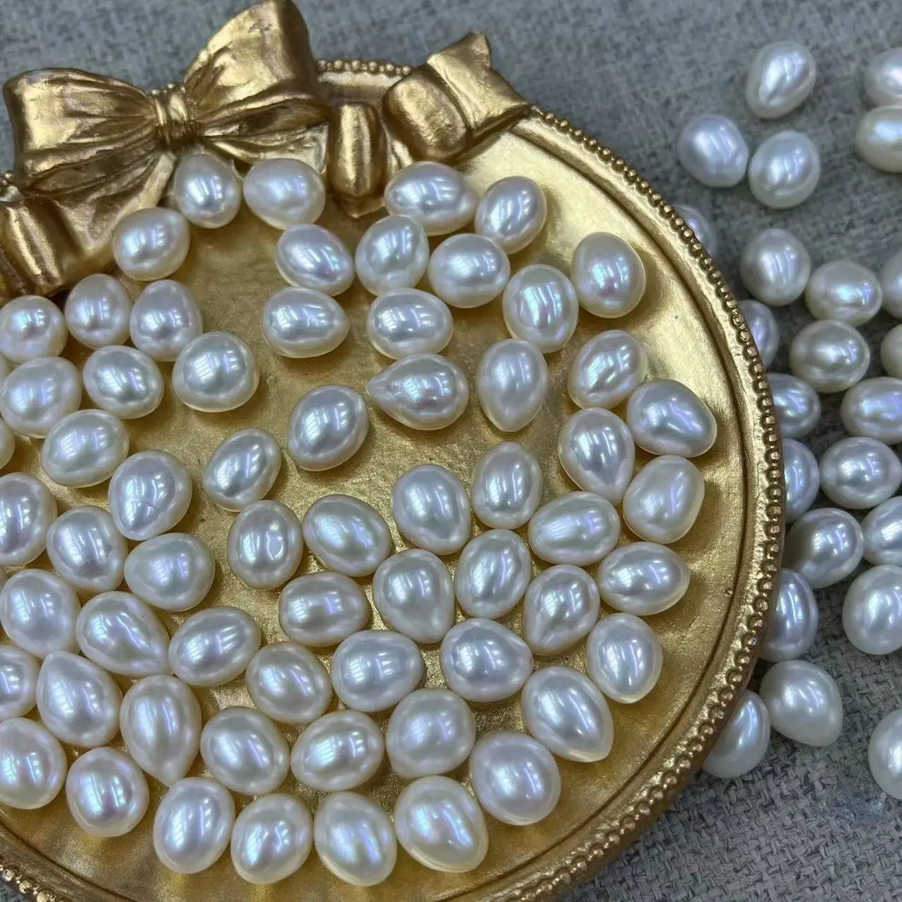 Natural Freshwater Pearl 8-9mm Rice Beads Semi-Finished DIY Necklace Accessories Wholesale - Image 2