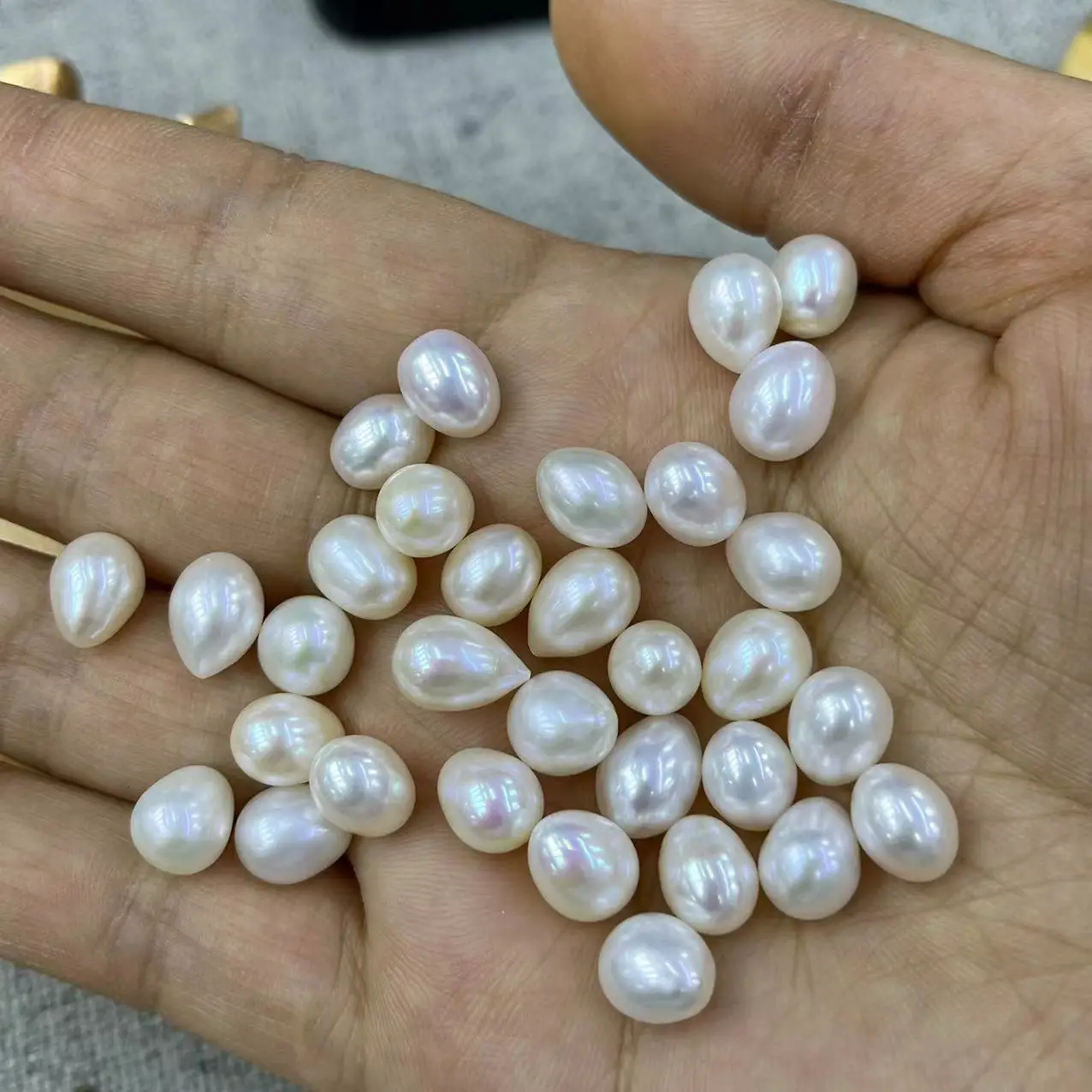 Natural Freshwater Pearl 8-9mm Rice Beads Semi-Finished DIY Necklace Accessories Wholesale - Image 4