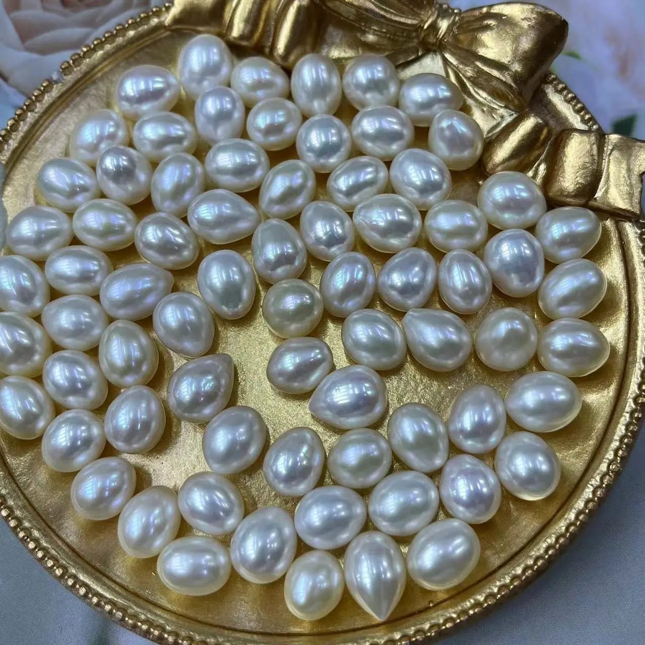 Natural Freshwater Pearl 8-9mm Rice Beads Semi-Finished DIY Necklace Accessories Wholesale — feature 2