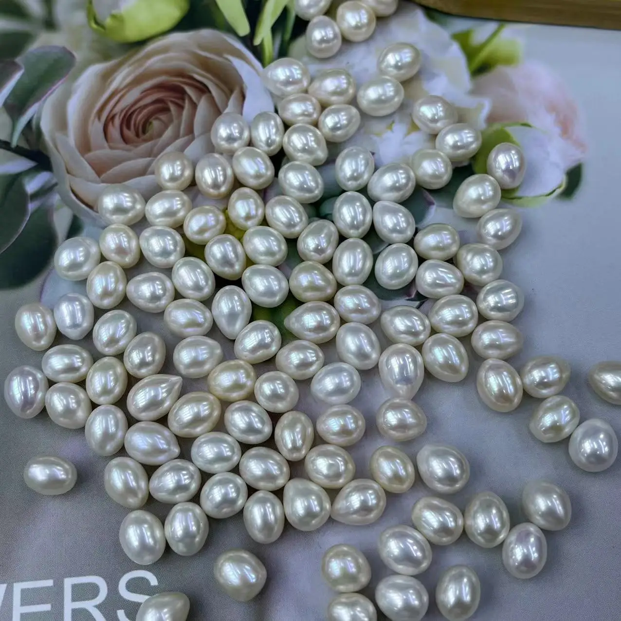 Natural Freshwater Pearl 8-9mm Rice Beads Semi-Finished DIY Necklace Accessories Wholesale — feature 7