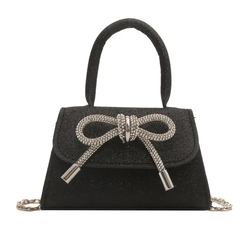 Green Rhinestone Bow Mini Crossbody Bag for Women - Image 10
