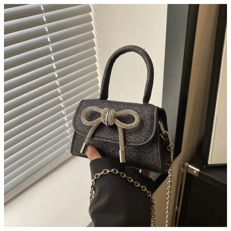 Green Rhinestone Bow Mini Crossbody Bag for Women — feature 13