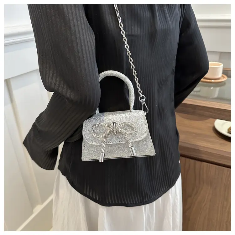 Green Rhinestone Bow Mini Crossbody Bag for Women — feature 19