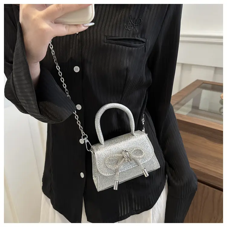 Green Rhinestone Bow Mini Crossbody Bag for Women — feature 21