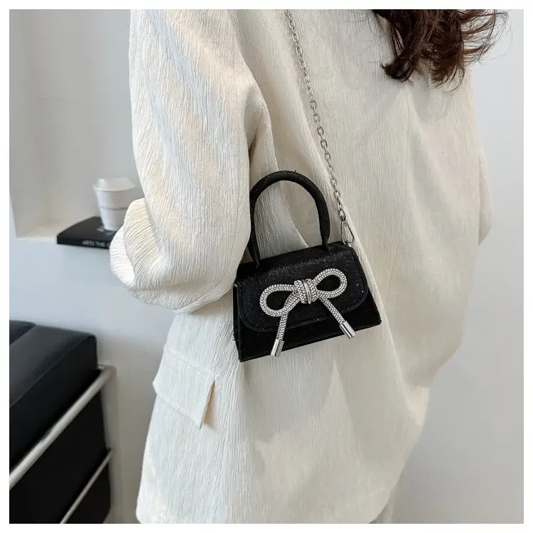 Green Rhinestone Bow Mini Crossbody Bag for Women — feature 25