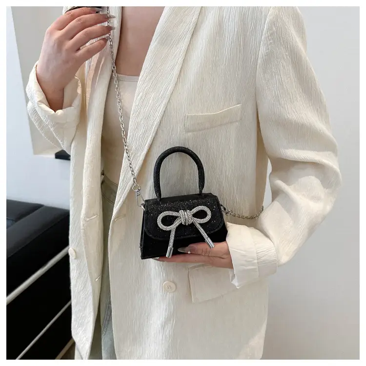 Green Rhinestone Bow Mini Crossbody Bag for Women — feature 27