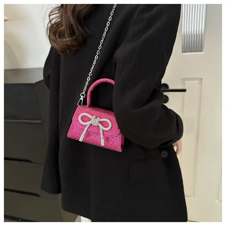 Green Rhinestone Bow Mini Crossbody Bag for Women — feature 29