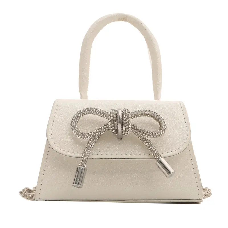 Green Rhinestone Bow Mini Crossbody Bag for Women - Image 2