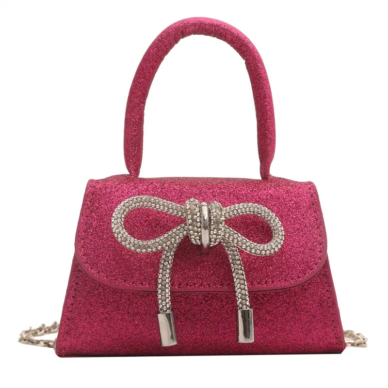 Green Rhinestone Bow Mini Crossbody Bag for Women - Image 4