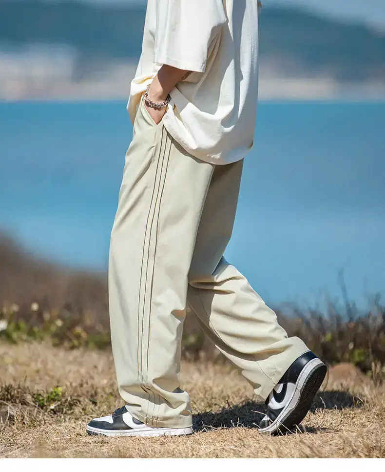 Men's Light Gray Ice Silk Drawstring Pants — feature 13