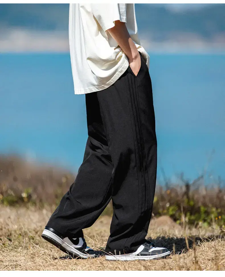 Men's Light Gray Ice Silk Drawstring Pants — feature 18