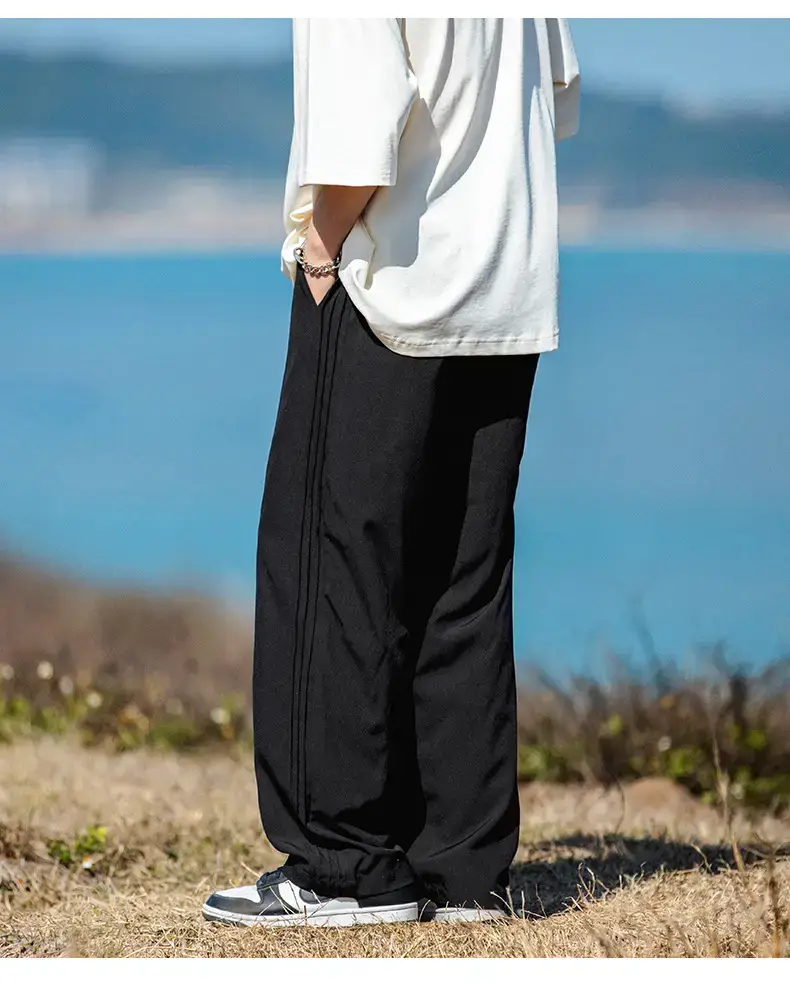 Men's Light Gray Ice Silk Drawstring Pants — feature 19