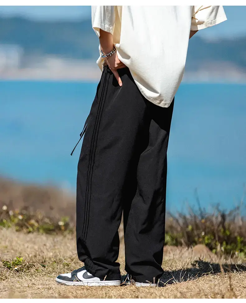 Men's Light Gray Ice Silk Drawstring Pants — feature 21