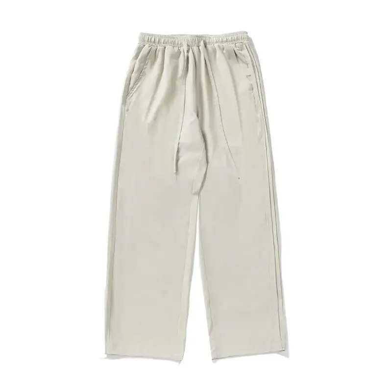 Men's Light Gray Ice Silk Drawstring Pants - Image 2