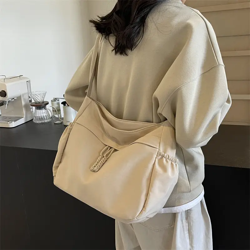 Women's Large Capacity Shoulder Crossbody Bag Beige - Image 8