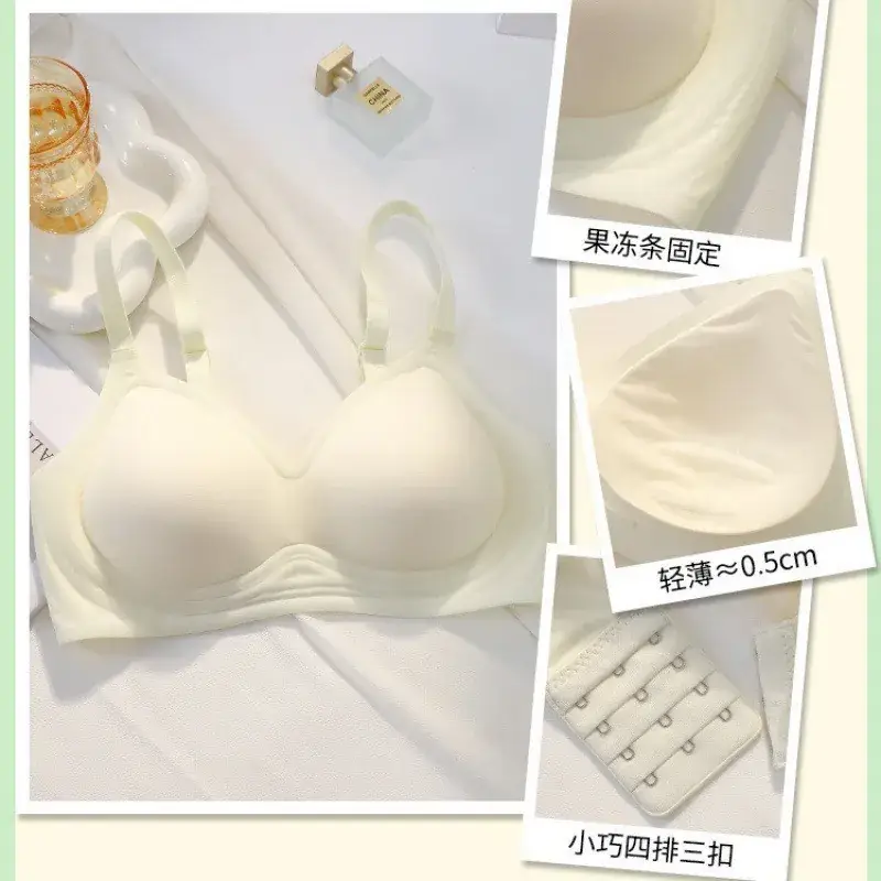 Women's Summer Thin Push-Up Bra Green Fixed Closure