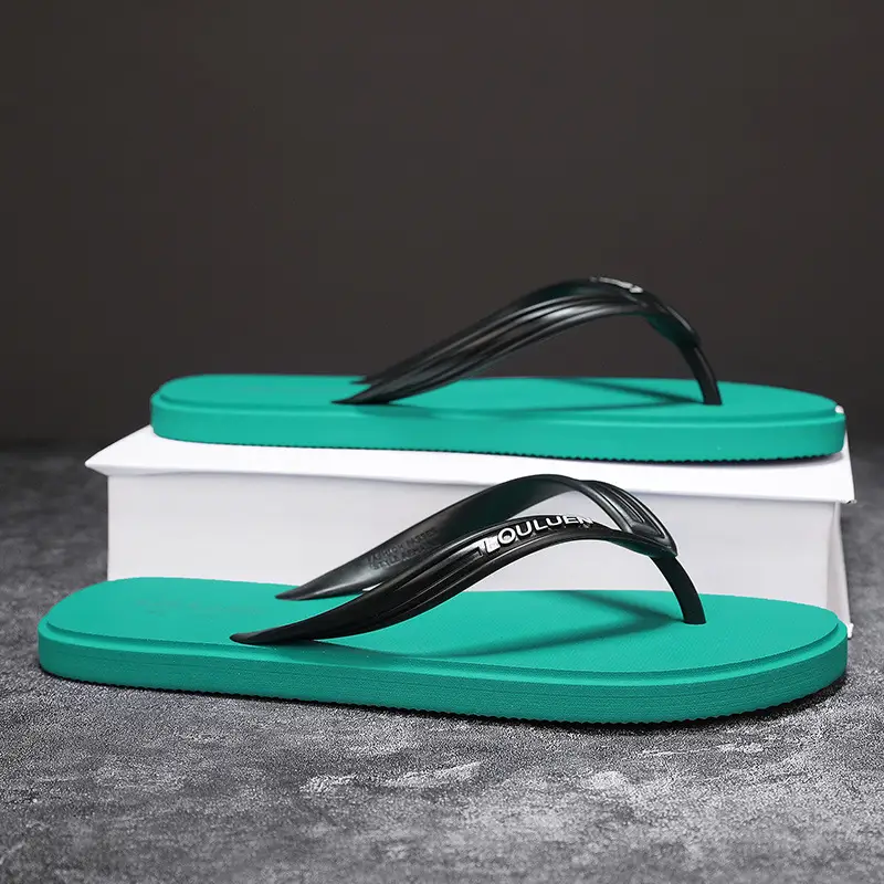 Men's Korean Style Clip Sandals Black PVC Summer - Image 7