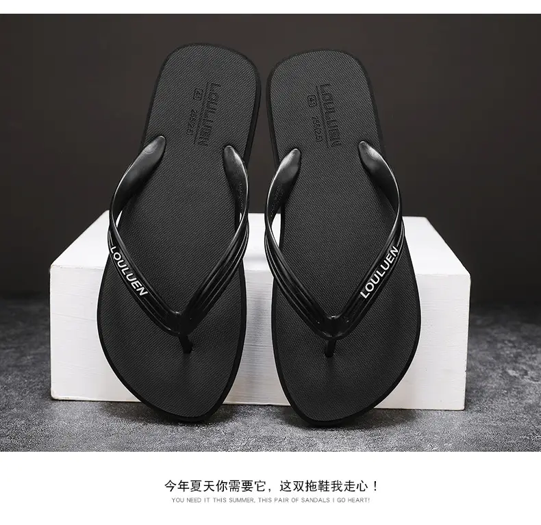 Men's Korean Style Clip Sandals Black PVC Summer โ feature 18