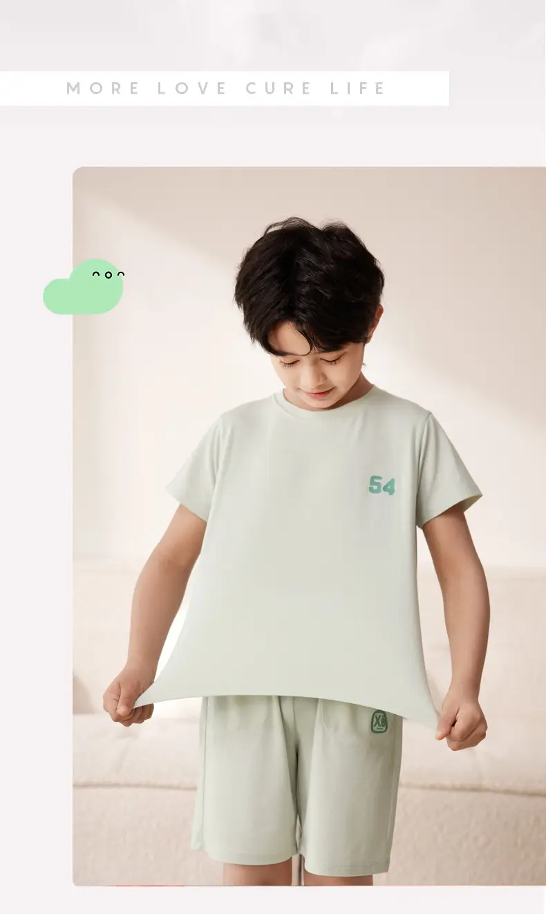 Boys Lyocell T-Shirt Yellow 12 Number Korean Wear — feature 13