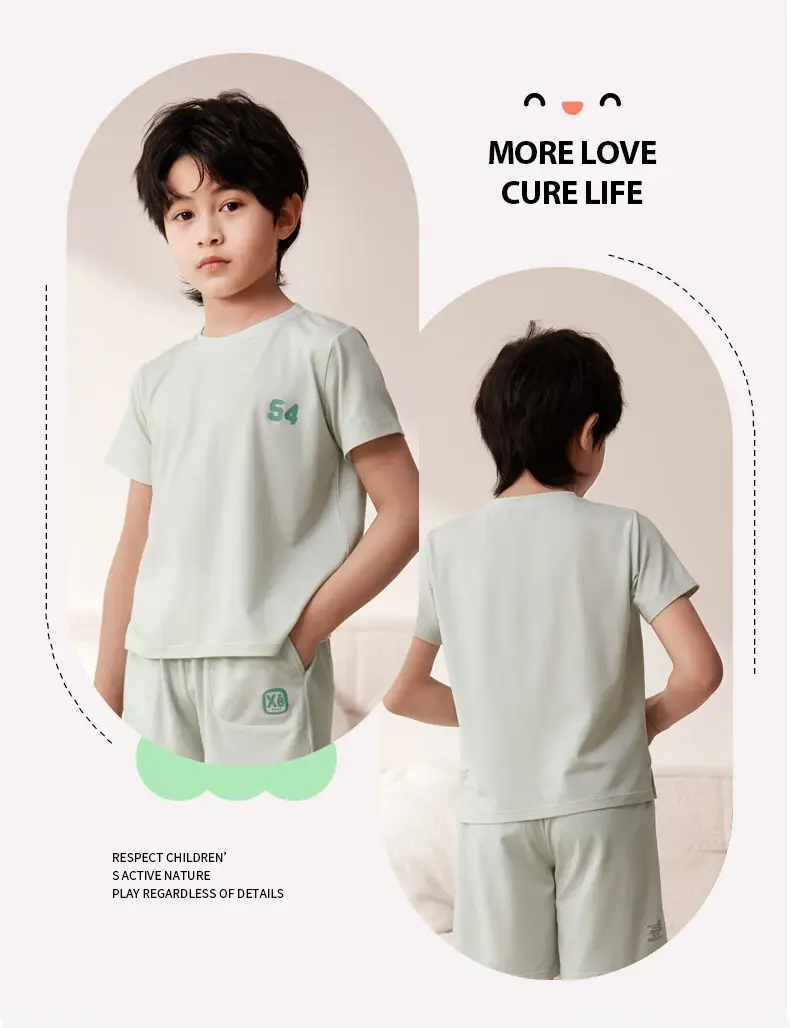 Boys Lyocell T-Shirt Yellow 12 Number Korean Wear — feature 14