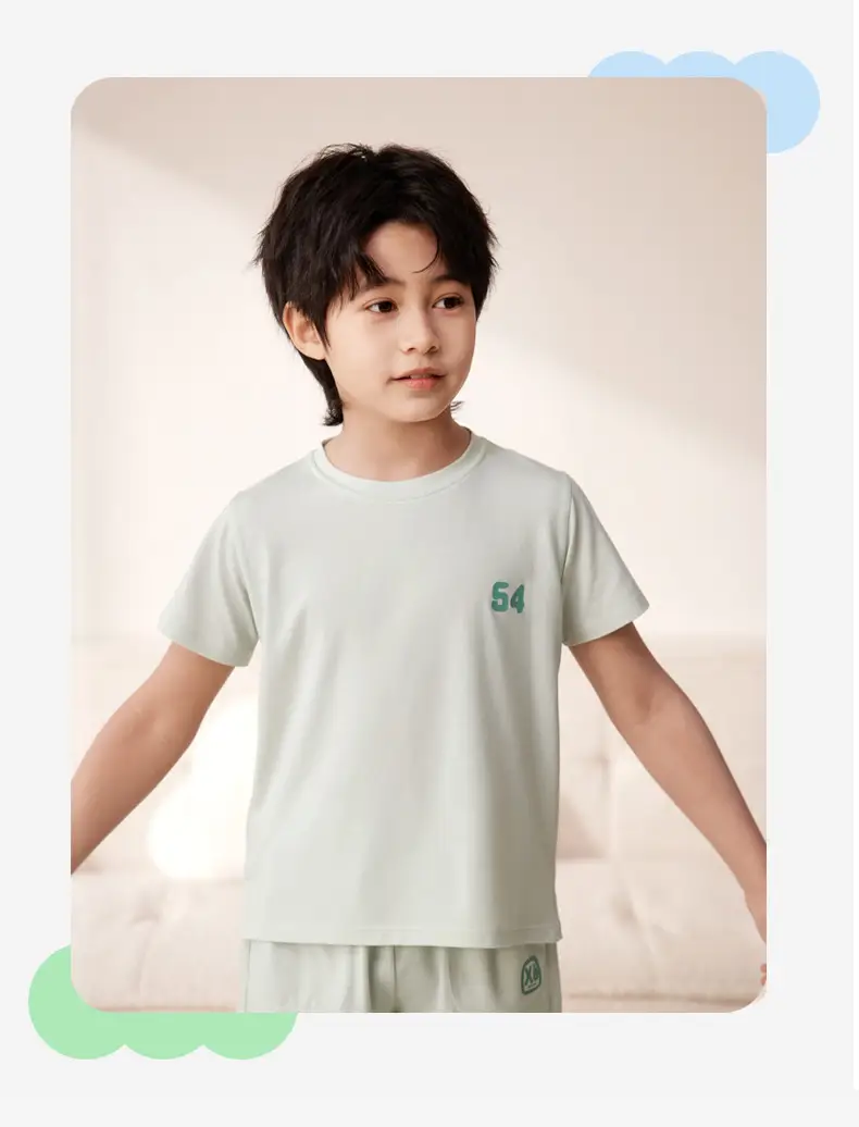 Boys Lyocell T-Shirt Yellow 12 Number Korean Wear — feature 17