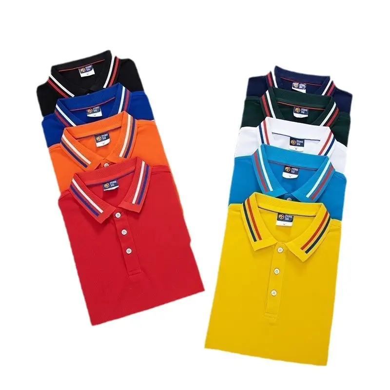 Men's Navy Blue Pure Cotton Polo Shirt Short Sleeve - Image 14