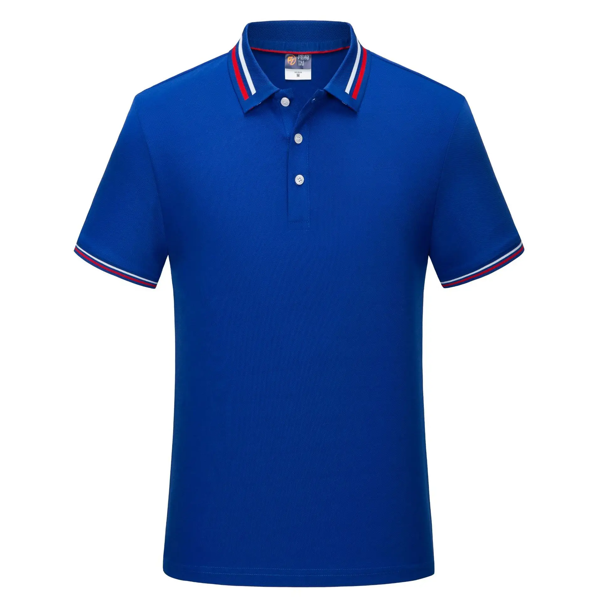 Men's Navy Blue Pure Cotton Polo Shirt Short Sleeve - Image 2